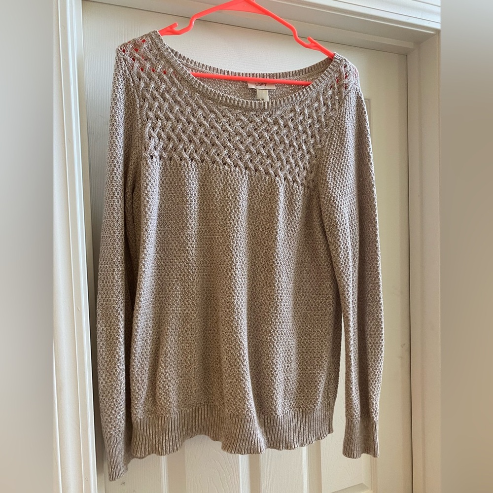 Loft sweater with criss cross detail
